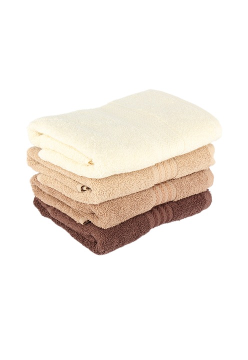 Комплект 4 кърпи Hobby Rainbow Brown, 100% памук, 50x90 см, Кафяв