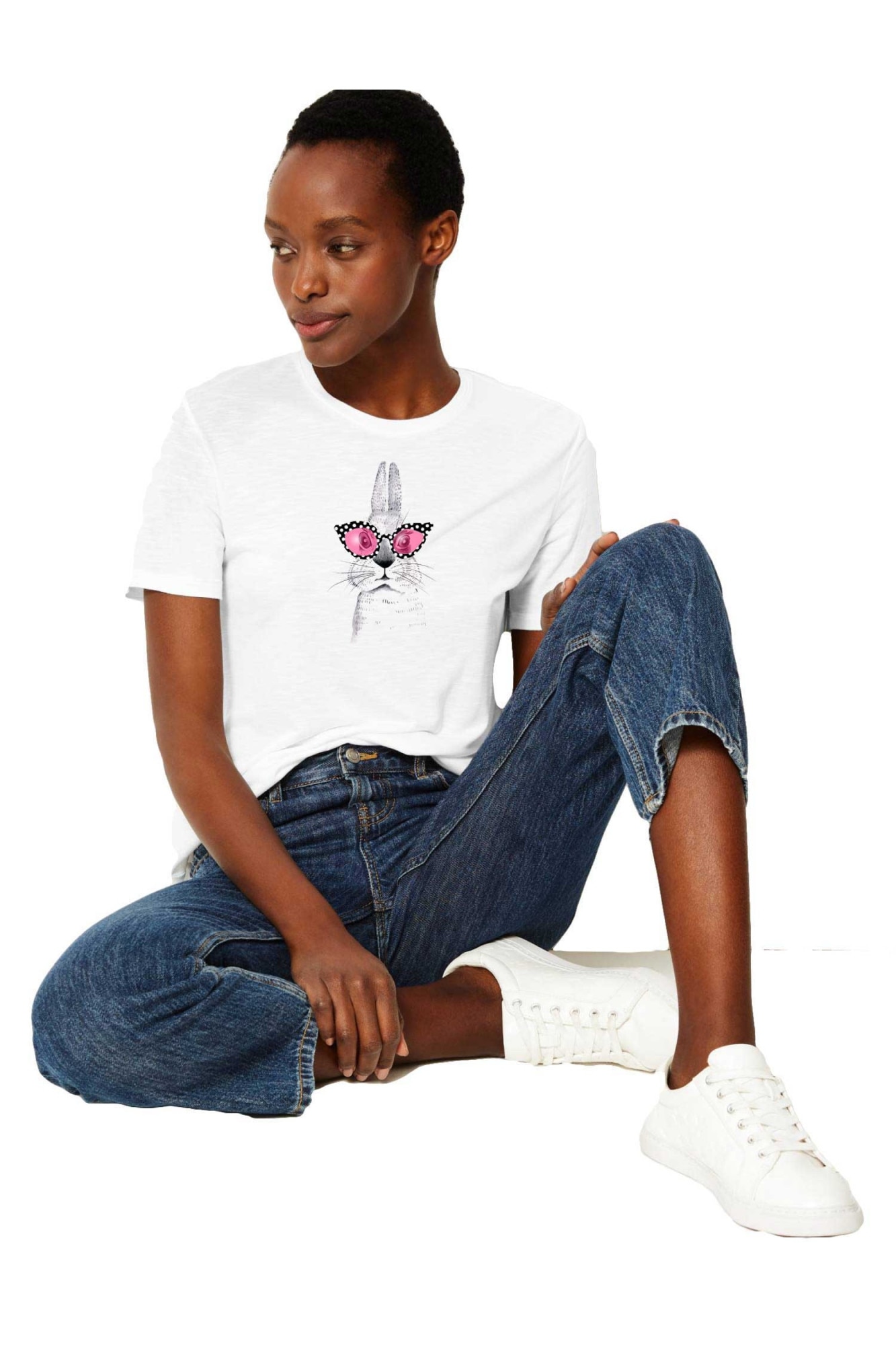 Tricou dama alb - Bunny Fashion