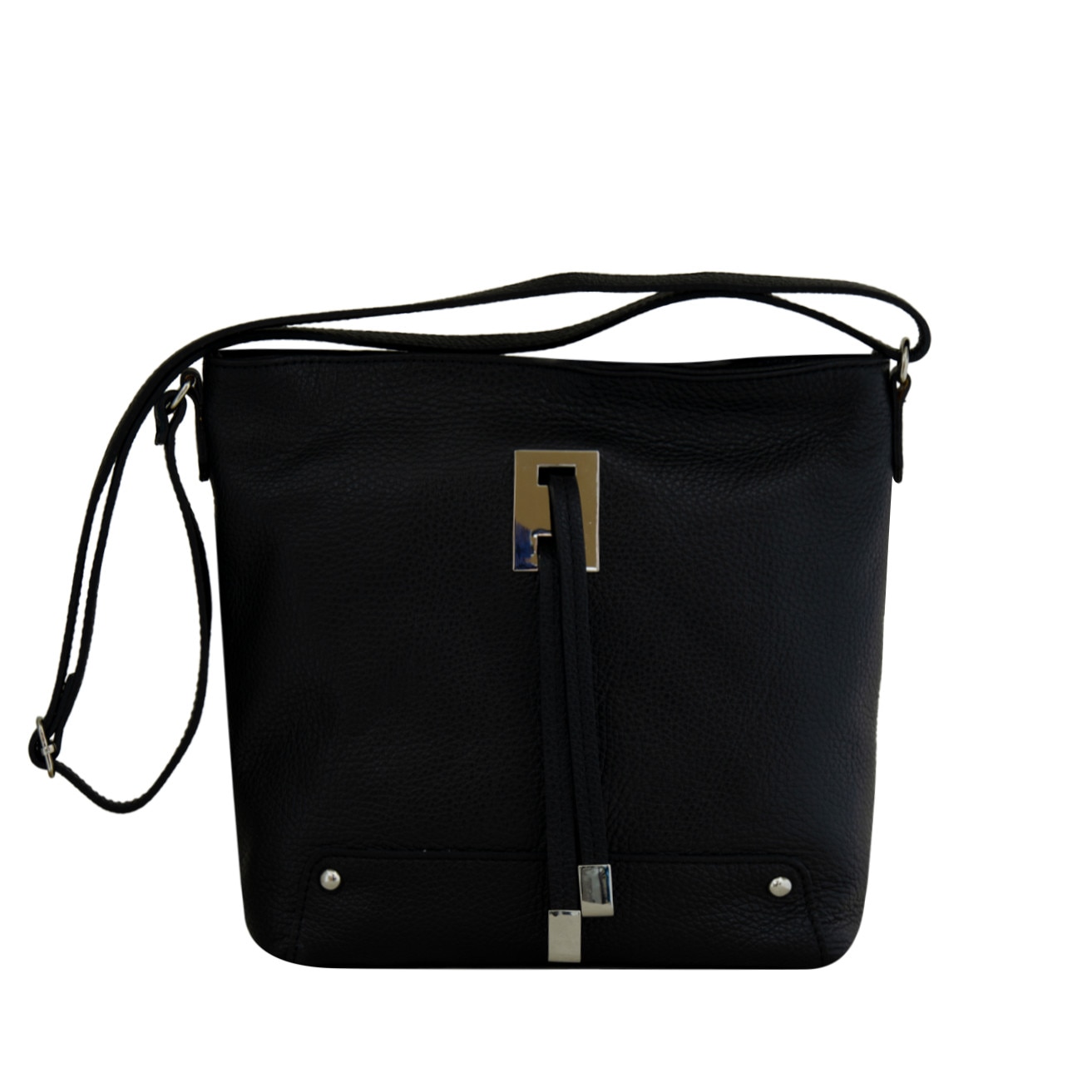 Geanta tip postas din piele naturala,Eva Bags Tania negru