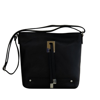 Geanta tip postas din piele naturala,Eva Bags Tania negru Geanta tip postas din piele naturala,Eva Bags Tania negru