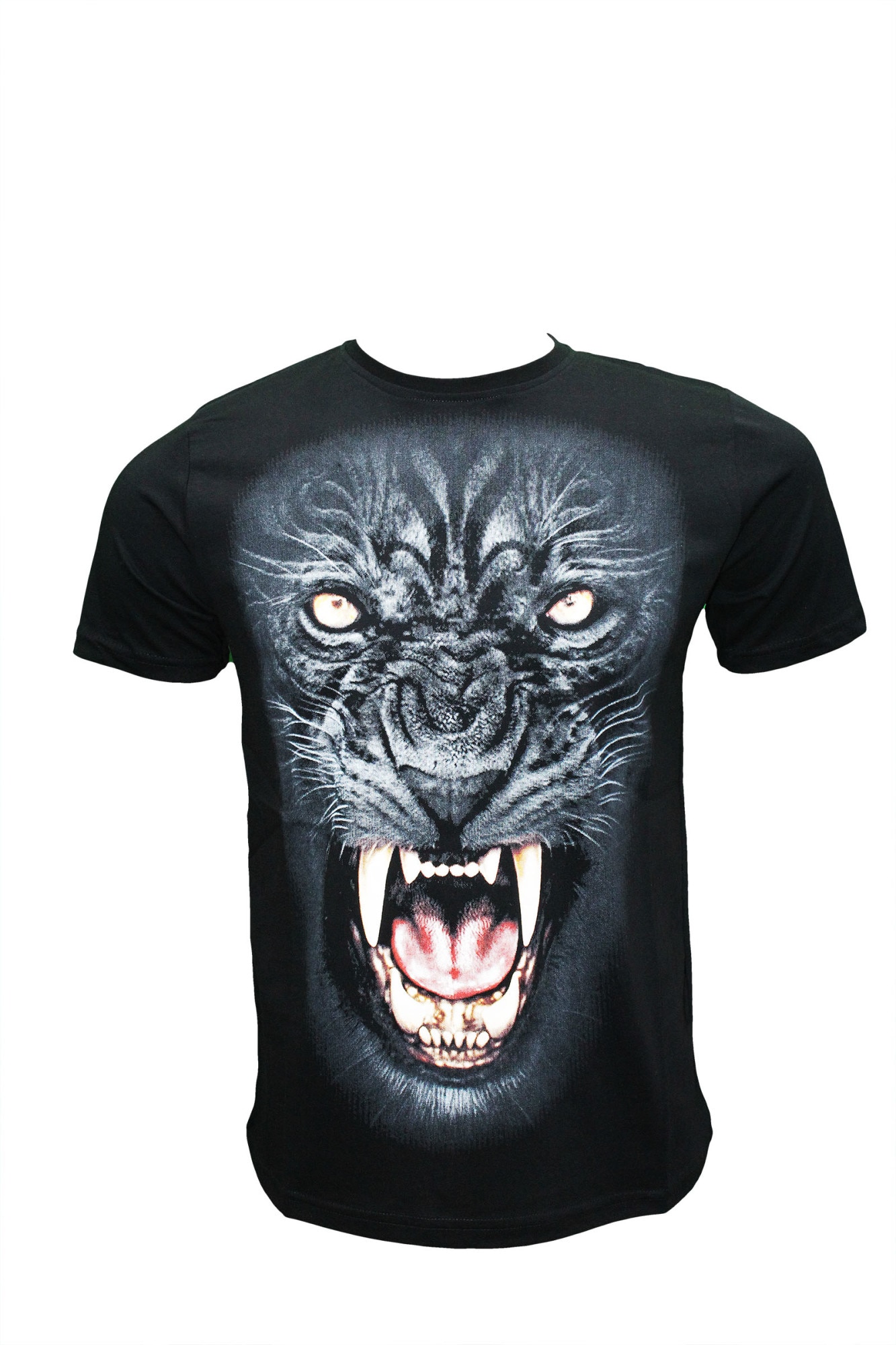 Tricou barbati,negru,print Pantera, Negru