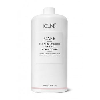 Sampon cu cheratina pentru disciplinare si fortifiere profunda Keune Care Keratin Smooth, 1000 ml Sampon cu cheratina pentru disciplinare si fortifiere profunda Keune Care Keratin Smooth, 1000 ml
