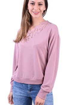 Bluza eleganta cu dantela, Roz melange, Vero Moda, Marimea S 36 EU Bluza eleganta cu dantela, Roz melange, Vero Moda, Marimea S 36 EU