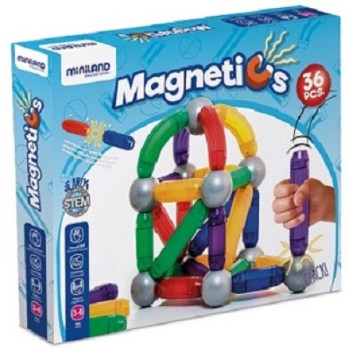 Joc de constructie magnetic, 36 de piese, Miniland