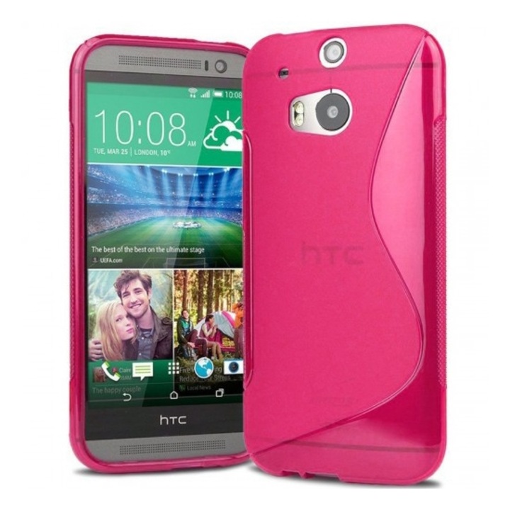 Силиконов гръб Omni S Line за HTC One M8, Розов