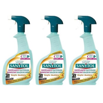 Pachet 3 x Dezinfectant ultradregresant pentru bucatarie, Sanytol 0.5 l Pachet 3 x Dezinfectant ultradregresant pentru bucatarie, Sanytol 0.5 l