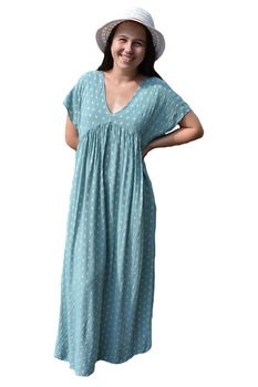 Rochie lunga, vaporoasa Flavia cu decolteu in V,D&J Exclussive, Verde deschis Rochie lunga, vaporoasa Flavia cu decolteu in V,D&J Exclussive, Verde deschis