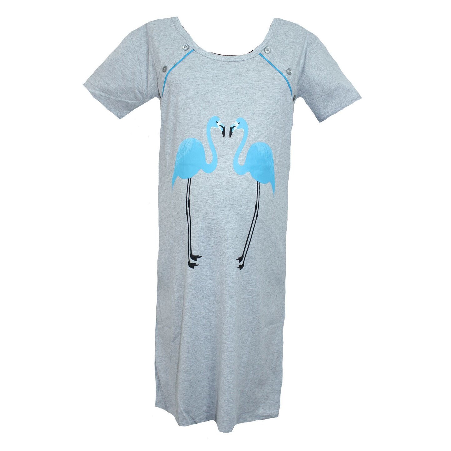 Camasa alaptat, gri, flamingo albastri L