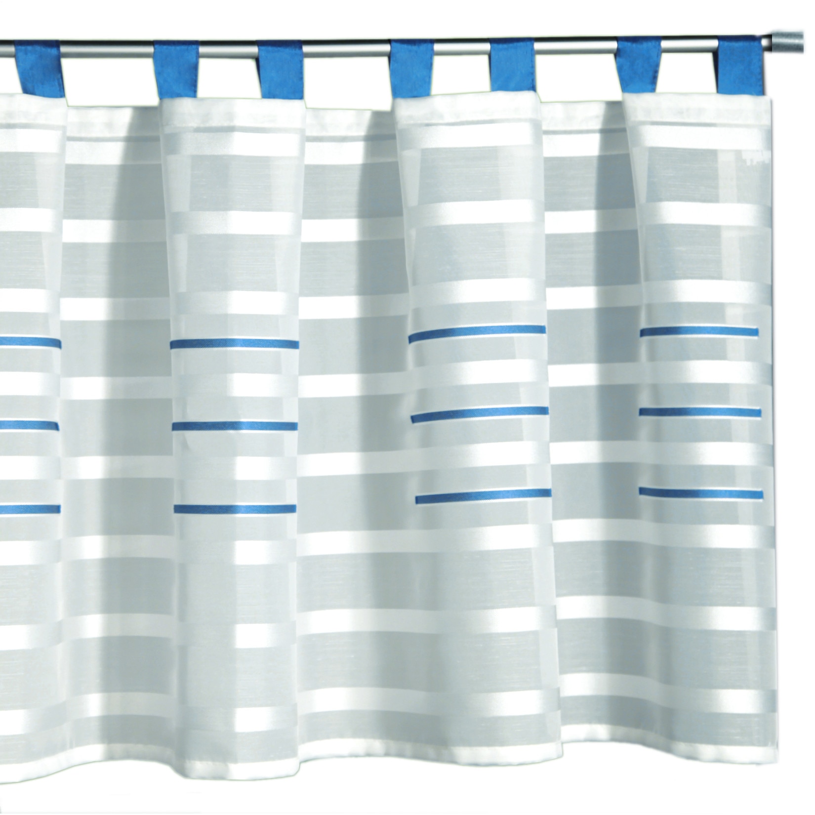 Perdea de bucatarie Linea albastru 50x140