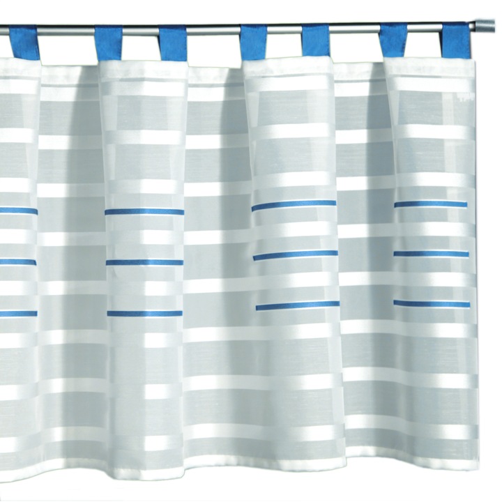 Perdea de bucatarie Linea albastru 50x140