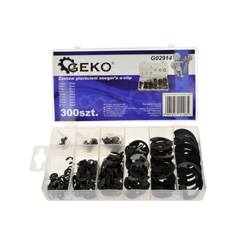 Set inele seeger E-clip 300 bucati, GEKO G02914 Set inele seeger E-clip 300 bucati, GEKO G02914