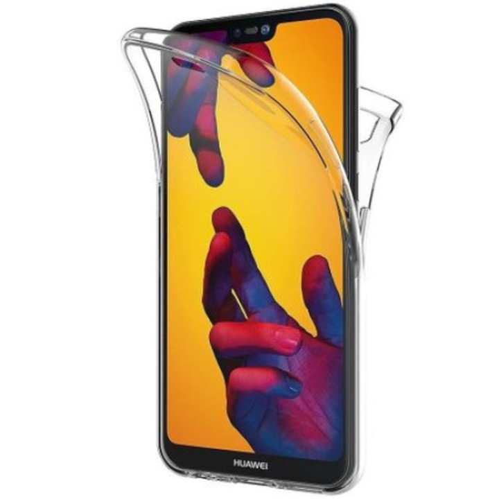 Huawei P20 Lite калъф, MyStyle® FullBody ултра тънък TPU, прозрачен отпред - отзад