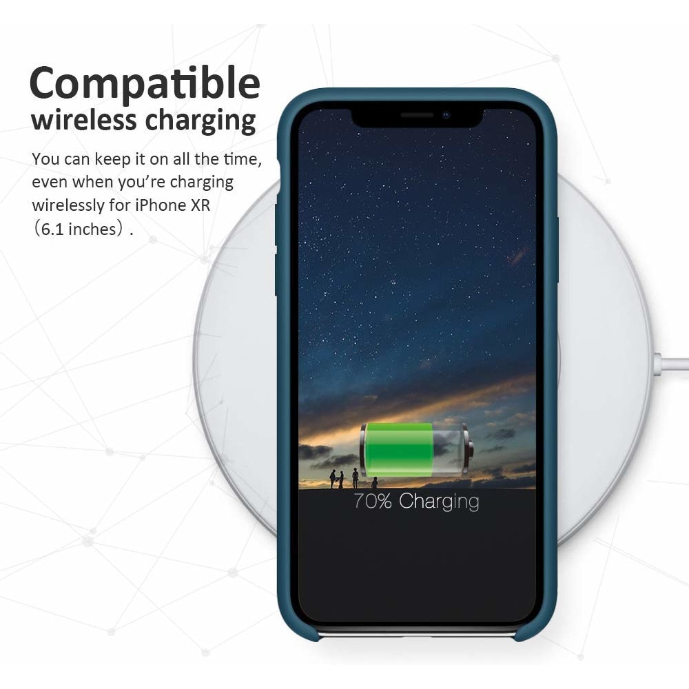 Husa Luxury pentru iPhone XR Albastru Cobalt Slim, Liquid Silicone iPhone XR