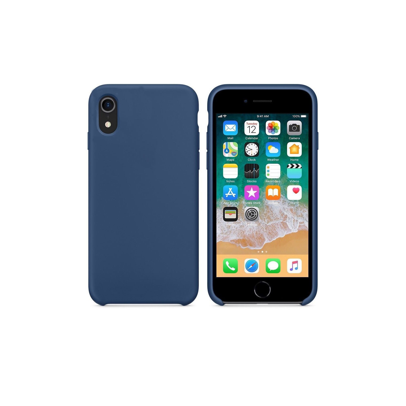 Husa Luxury pentru iPhone XR Albastru Cobalt Slim, Liquid Silicone iPhone XR
