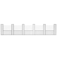 Set gard gabion pentru gradina, vidaXL, Otel, Argintiu, 570 x 20 x 100 cm