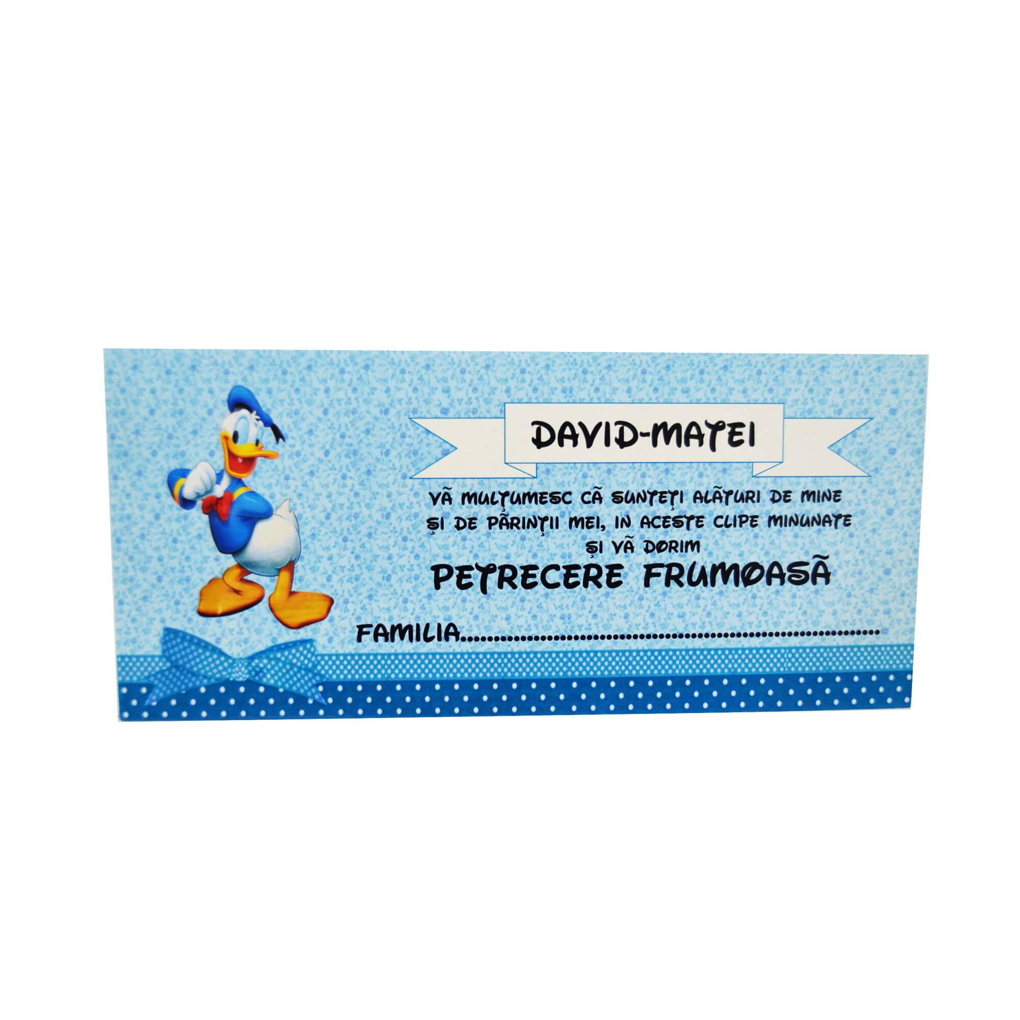 Plic de bani pentru botez cu Donald Duck, PB1301 , set 10buc, Cubika
