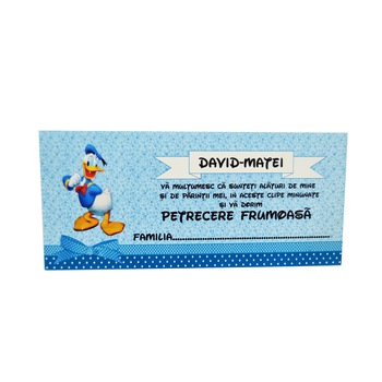 Plic de bani pentru botez cu Donald Duck, PB1301 , set 10buc, Cubika Plic de bani pentru botez cu Donald Duck, PB1301 , set 10buc, Cubika