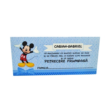 Plic de bani pentru botez cu Mickey Mouse, PB1300, set 10buc, Cubika Plic de bani pentru botez cu Mickey Mouse, PB1300, set 10buc, Cubika