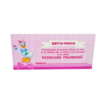Plic de bani pentru botez cu Daisy, PB1299, set 10buc, Cubika Plic de bani pentru botez cu Daisy, PB1299, set 10buc, Cubika