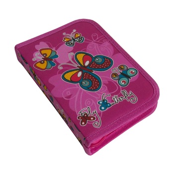 Penar neechipat, pentru scoala, Roz cu fluturasi, 20 x 13 x 3.5 cm - PEN203 Penar neechipat, pentru scoala, Roz cu fluturasi, 20 x 13 x 3.5 cm - PEN203