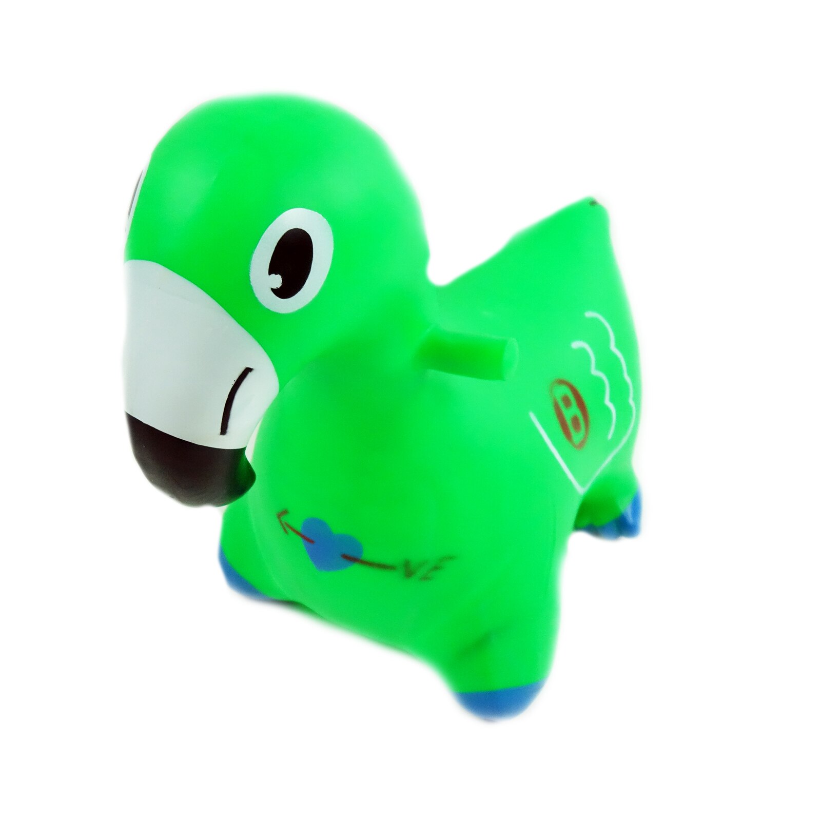 Jucarie gonflabila pentru sarit, model flamingo, verde, 45 cm