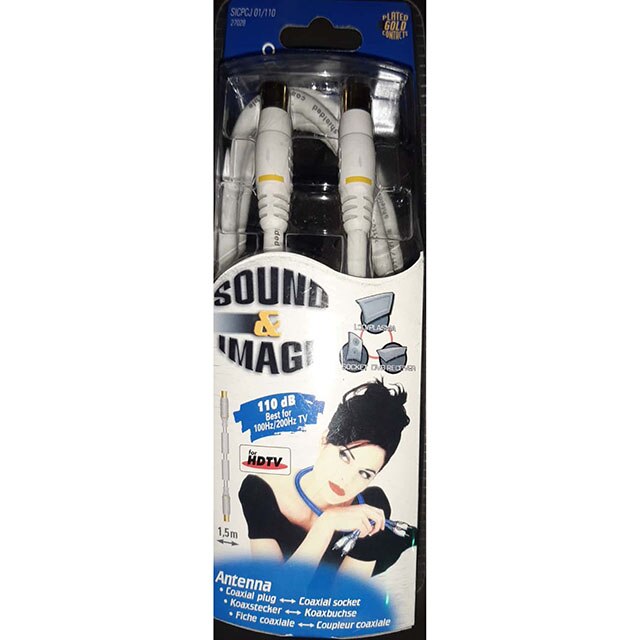 Cablu coaxial, 1.5m, placat cu aur, Vivanco