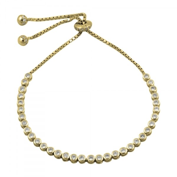 Bratara tenis din argint 925 aurit cu zirconii albe - Be Elegant BTU0114