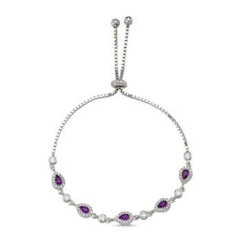 Bratara tennis din argint 925 rodiat cu zirconii mov si albe - Be Elegant BTU0109 Bratara tennis din argint 925 rodiat cu zirconii mov si albe - Be Elegant BTU0109