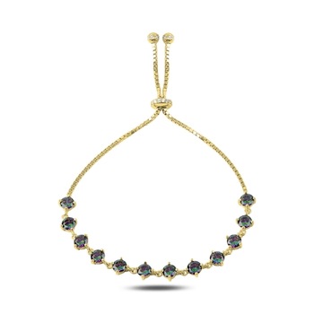 Bratara tenis din argint 925 aurit cu zirconii topaz mistic - Be Elegant BTU0106 Bratara tenis din argint 925 aurit cu zirconii topaz mistic - Be Elegant BTU0106