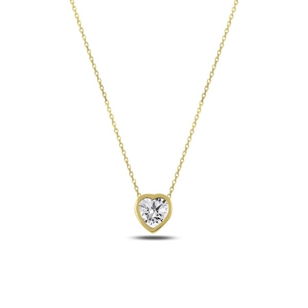 Colier argint 925 aurit inimioara cu zirconiu alb - Be in Love CTU0061