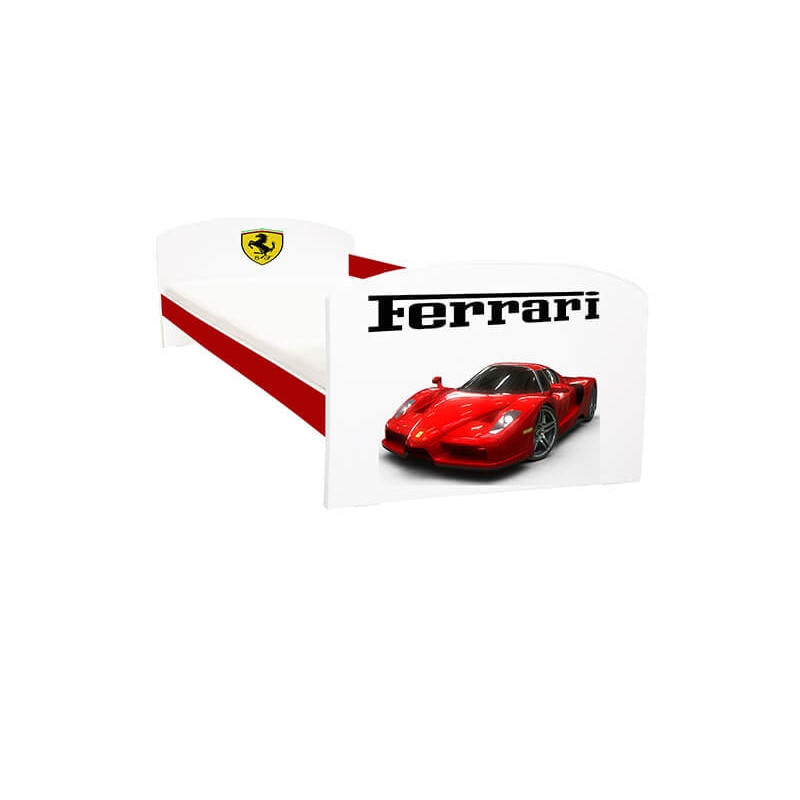 Pat copii Ferrari rosu 144x74x58 cm - 2-8 ani