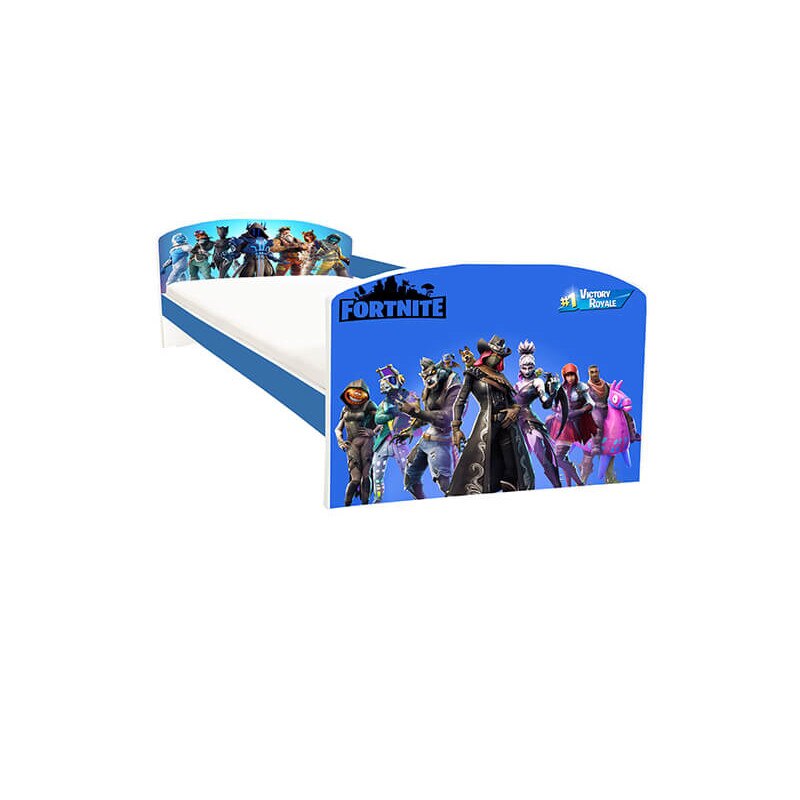 Pat copii Fortnite albastru 144x75x58 cm - 2-8 ani