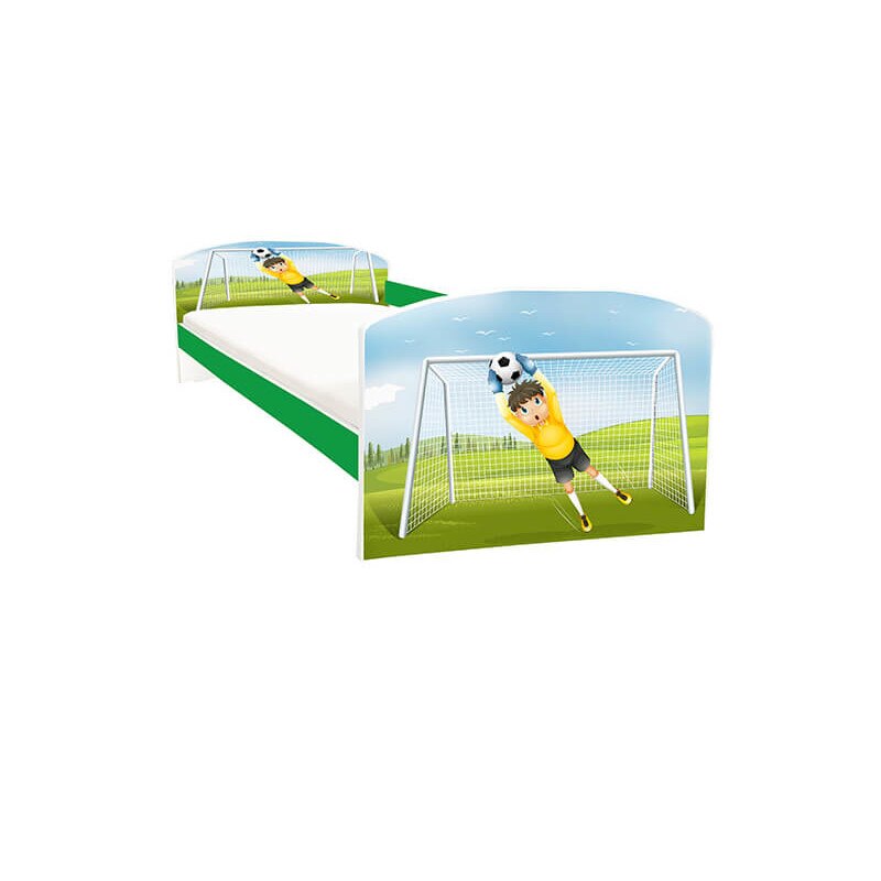 Pat copii Fotbal portar verde 144x75x58 cm - 2-8 ani