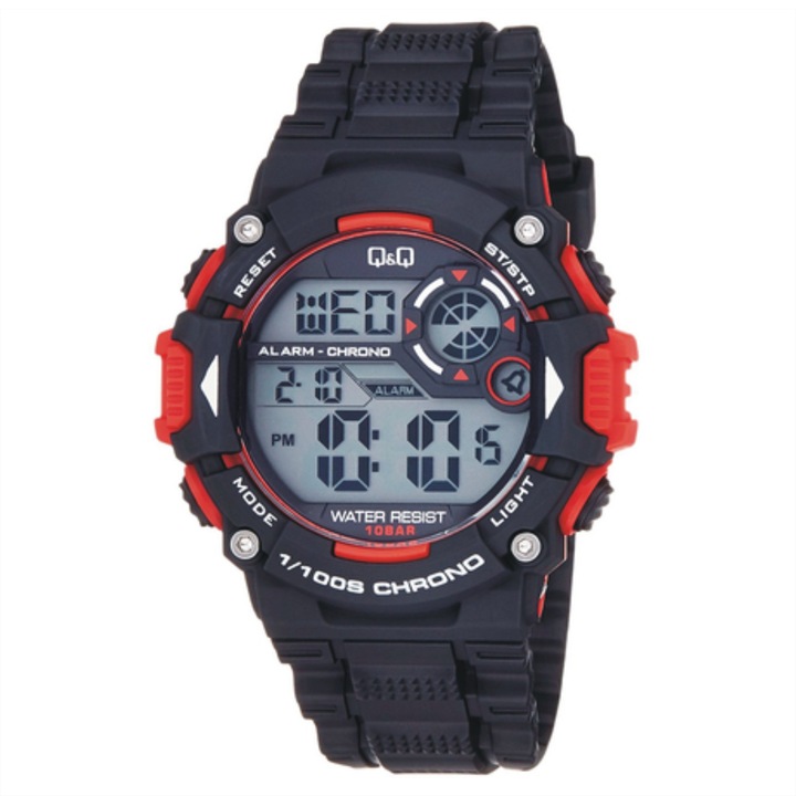 Ceas Q&Q M146J003Y, barbatesc, digital, negru, rosu