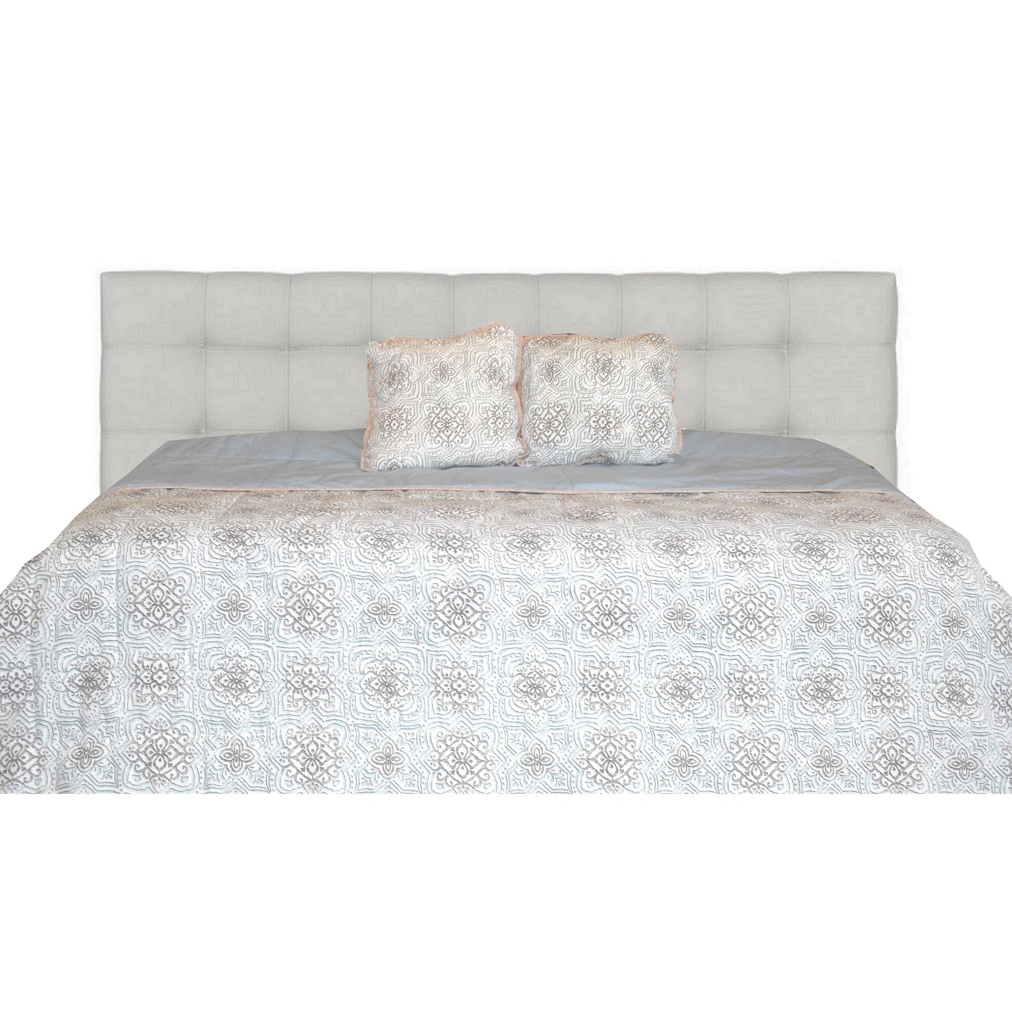 Set Cuvertura cu pernute decor, Matlasata, Colectia Luxurio, Rivoli, 220x240 cm, verde