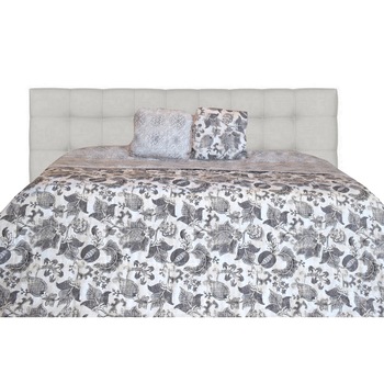 Set Cuvertura cu doua fete si pernute decor, Matlasata, Colectia Luxurio, Traviata Rivoli, 220x240 cm, gri Set Cuvertura cu doua fete si pernute decor, Matlasata, Colectia Luxurio, Traviata Rivoli, 220x240 cm, gri