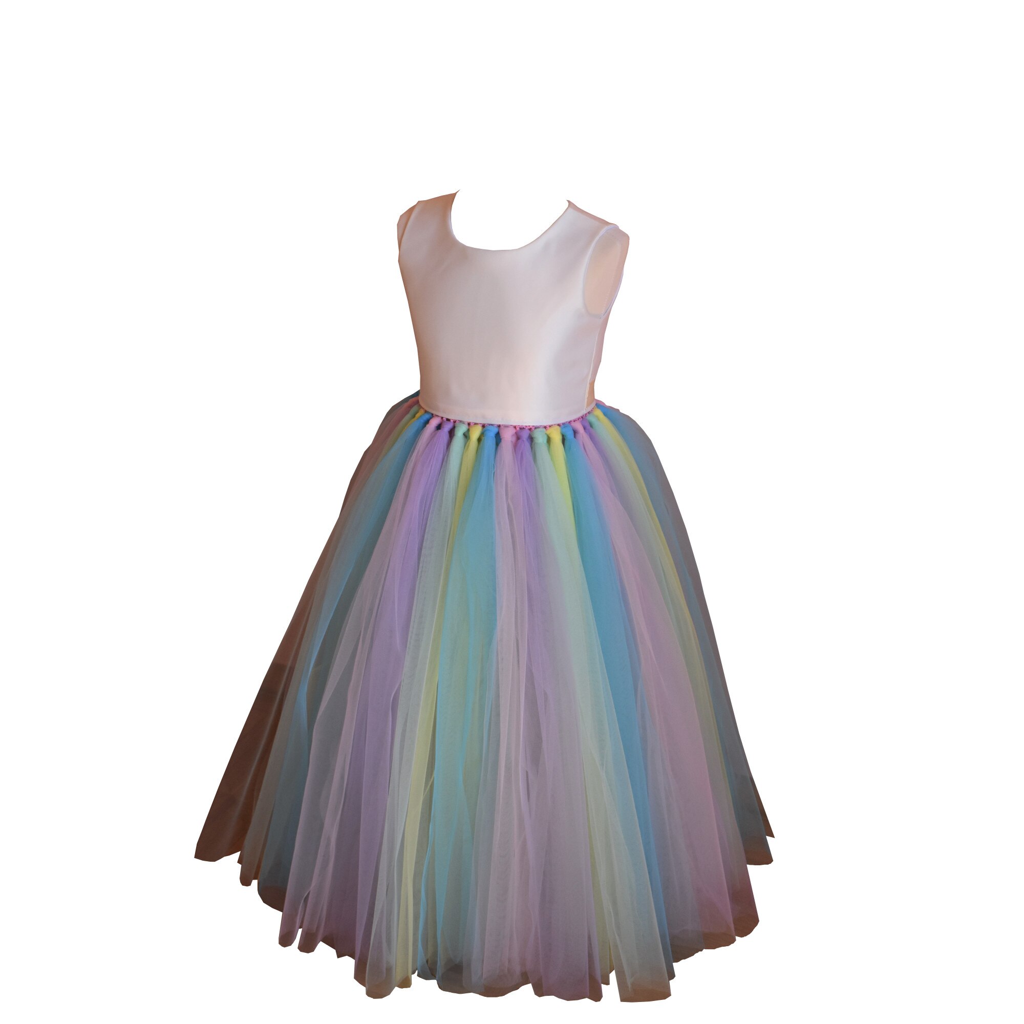 Rochita Printesa Celestia, unicorn, Anastasia, tafta, bumbac, tulle, multicolor, 98 cm, 3 ani