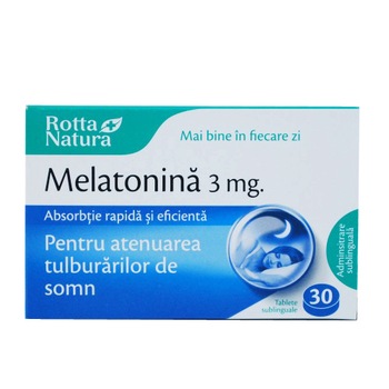 Melatonina 3 mg 30 tablete sublinguale Rotta Natura Melatonina 3 mg 30 tablete sublinguale Rotta Natura