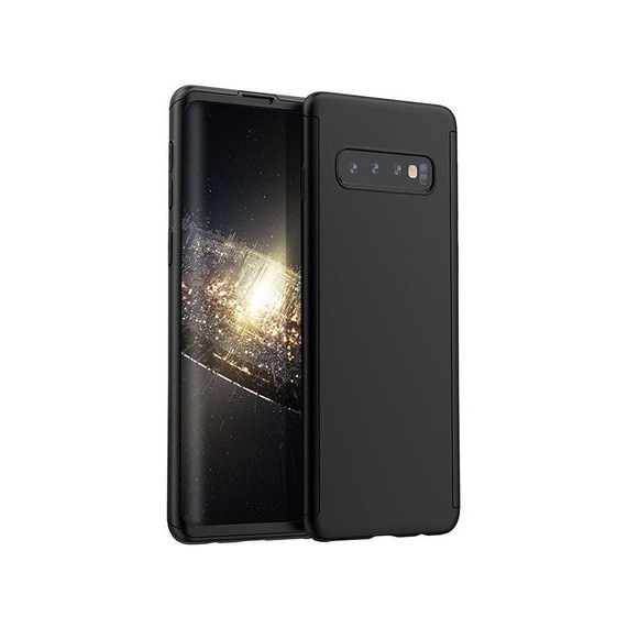 Husa protectie MyStyle® pentru Samsung Galaxy S10 Plus, Black, acoperire completa 360 grade cu folie de protectie gratis