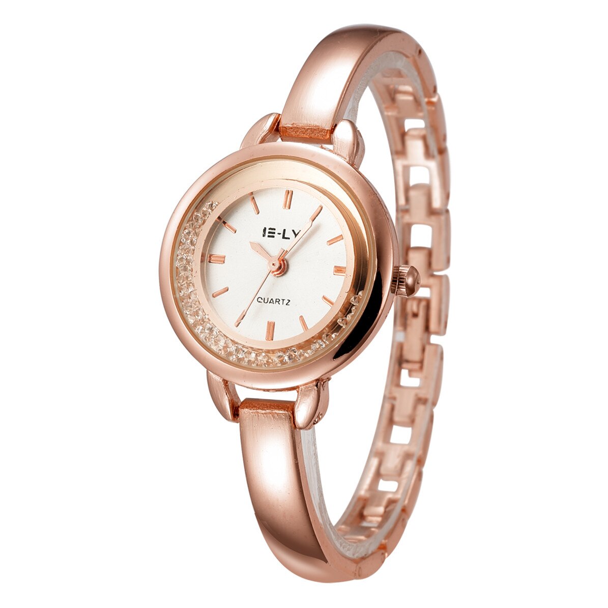 Ceas dama elegant, casual Quartz E-LY E204 rose gold, curea metal