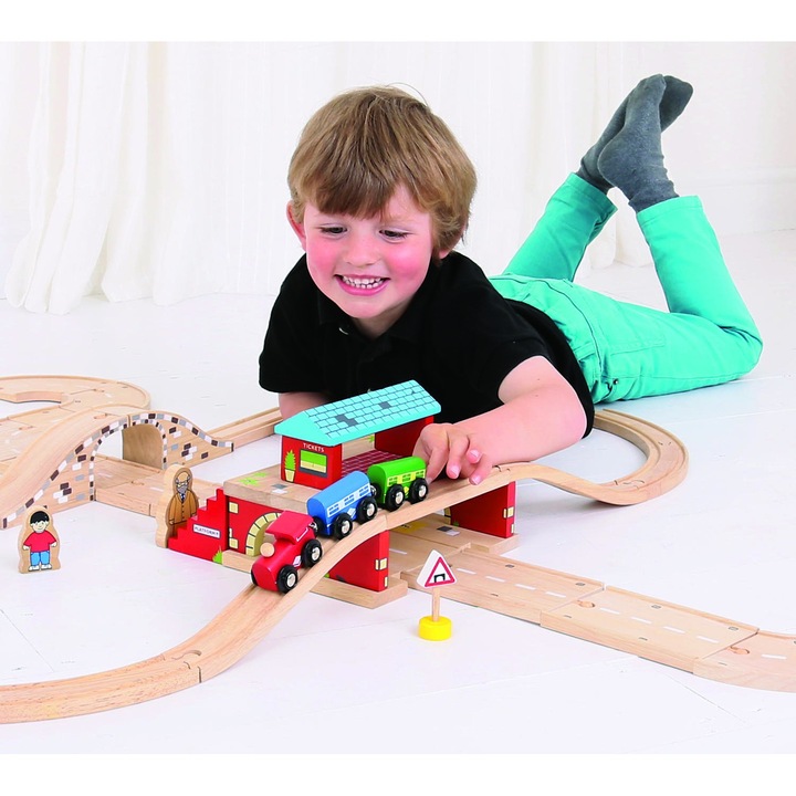 Fa föld feletti vasútállomás, 5 db, BigJigs