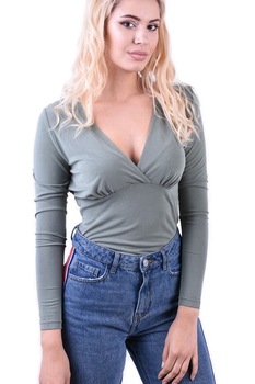 Bluza tip body, Vernil, Pieces, Marimea M 38 EU Bluza tip body, Vernil, Pieces, Marimea M 38 EU