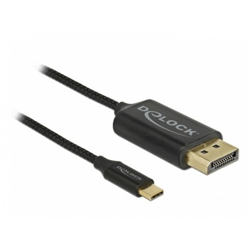 Cablu USB-C la DisplayPort (DP Alt Mode) 4K 60Hz 1m, Delock 83709 Cablu USB-C la DisplayPort (DP Alt Mode) 4K 60Hz 1m, Delock 83709