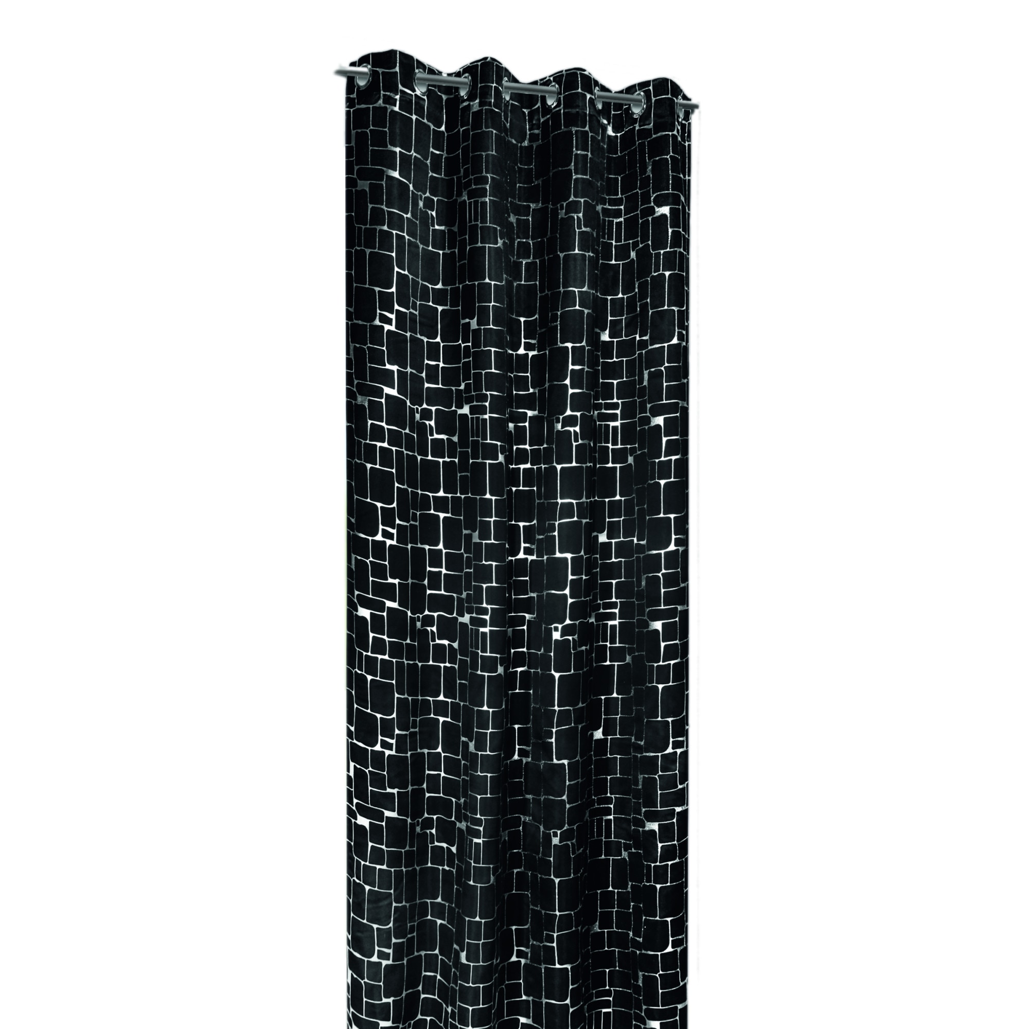 Draperie cu inele D-Out Mauer negru 245x135