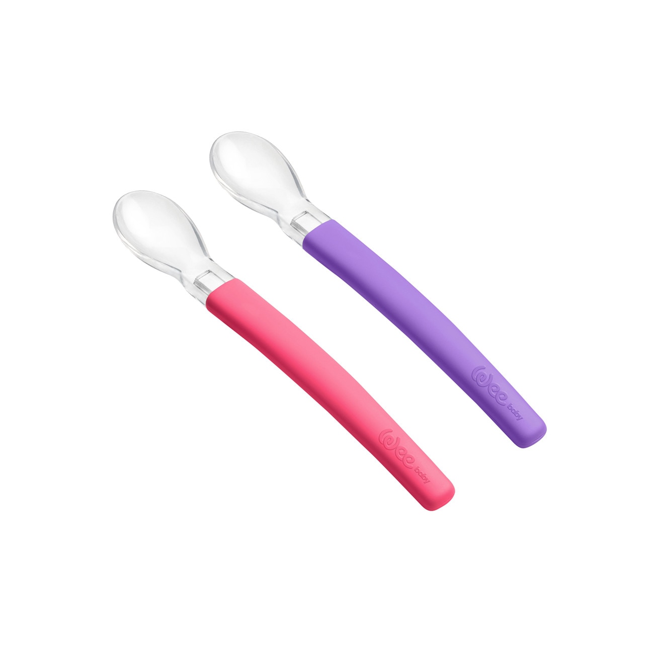 Lingurita de silicon roz/mov Wee Baby (2 buc/pe blister) 0%BPA