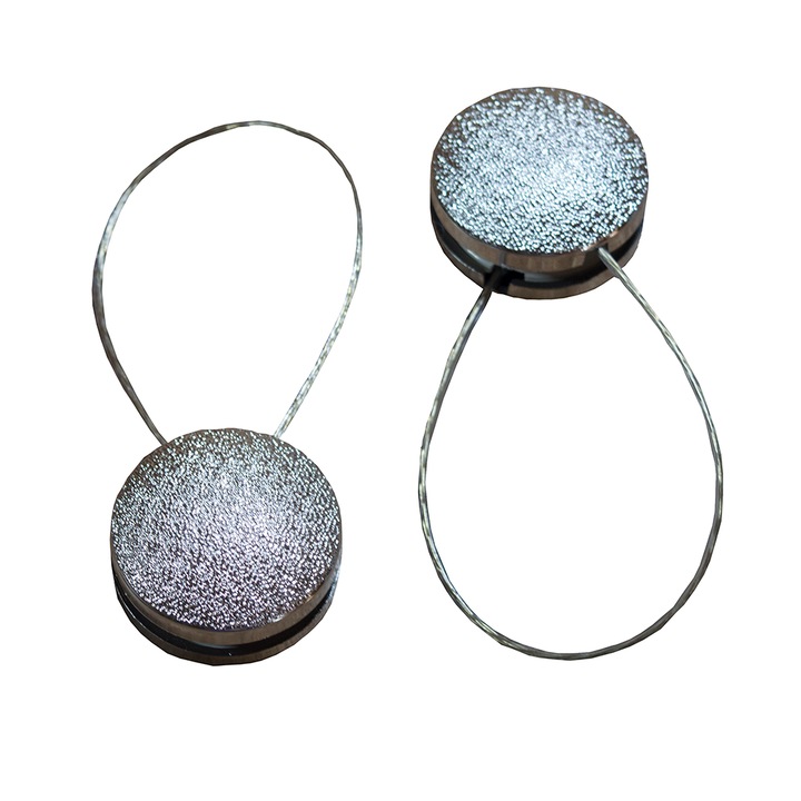 Set 2 magneti decorativi cu sufa metalica, Argintiu