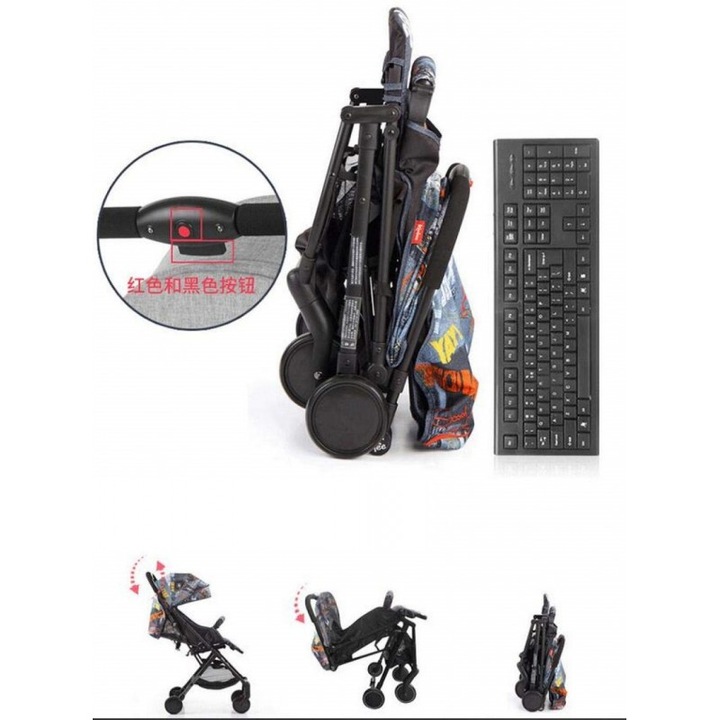 Carucior pentru copii pliabil, tip Troller , JOLLY KIDS , JKC3 , Albastru