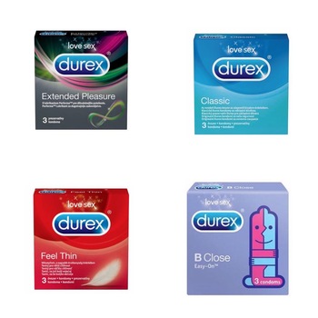 Pachet Prezervative Durex B close, 3 buc/set + Prezervative Durex Feel Thin, 3 buc/set + Prezervative Durex Clasic, 3 buc/set +Prezervative Durex Extended Pleasure, 3 buc/set Pachet Prezervative Durex B close, 3 buc/set + Prezervative Durex Feel Thin, 3 buc/set + Prezervative Durex Clasic, 3 buc/set +Prezervative Durex Extended Pleasure, 3 buc/set