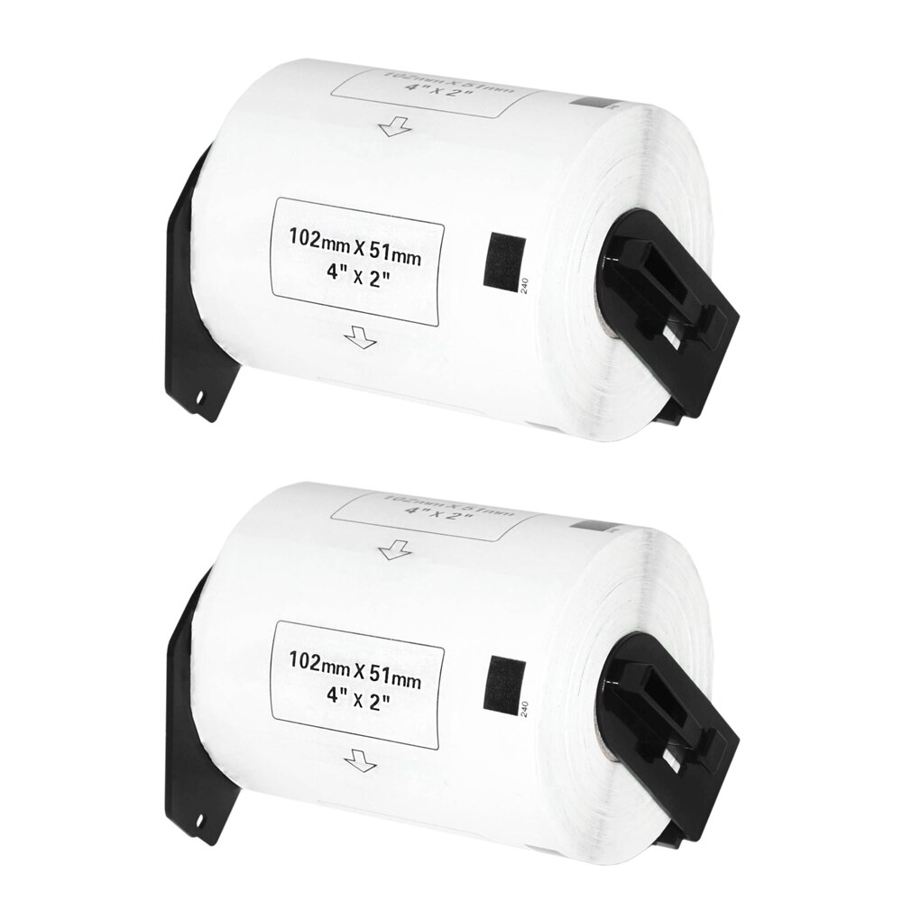 Set 2 Banda/Rola DK 11240 etichete Alb 102mmX51mm Compatibile Pentru BROTHER P-Touch QL 1000 Series / QL 1050 / QL 1050 N / QL 1060 N