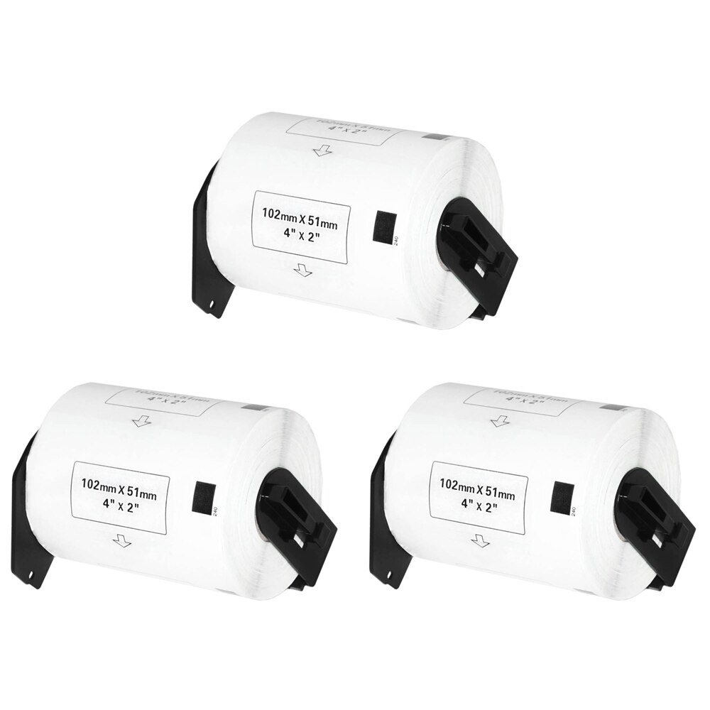 Set 3 Banda/Rola DK 11240 etichete Alb 102mmX51mm Compatibile Pentru BROTHER P-Touch QL 1000 Series / QL 1050 / QL 1050 N / QL 1060 N